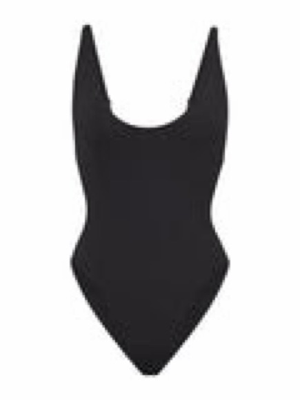 Skims Scoop Neck One Piece In Onyx